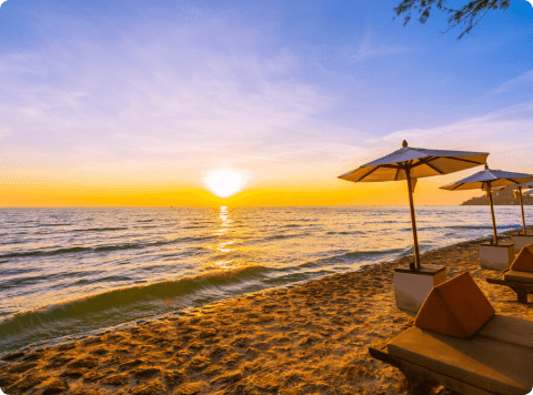 Sunset view near beachfront accommodation in Lakshadweep