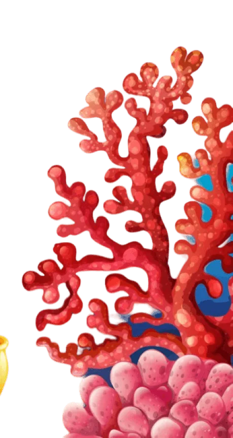 Colorful coral reef illustration for marine theme design