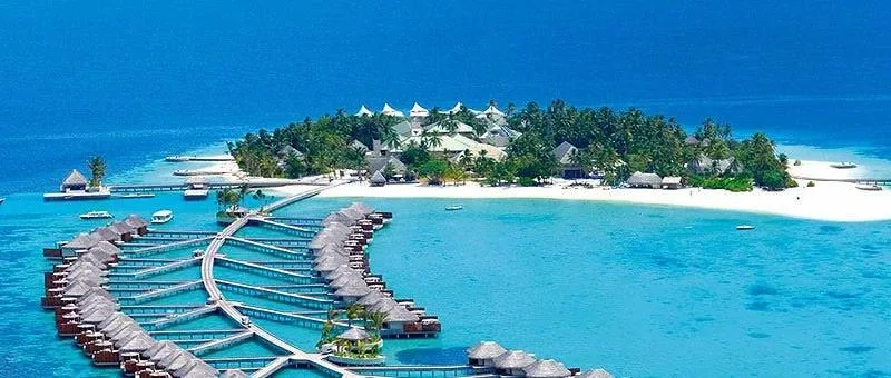 Overwater villas and lagoon view at Minicoy Island Lakshadweep