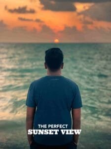 Sunset view over the blue waters of Lakshadweep